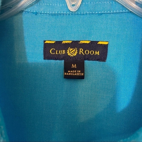 Club Room Short Sleeve Teel Blue Shirt Sz Medium - Picture 2 of 9